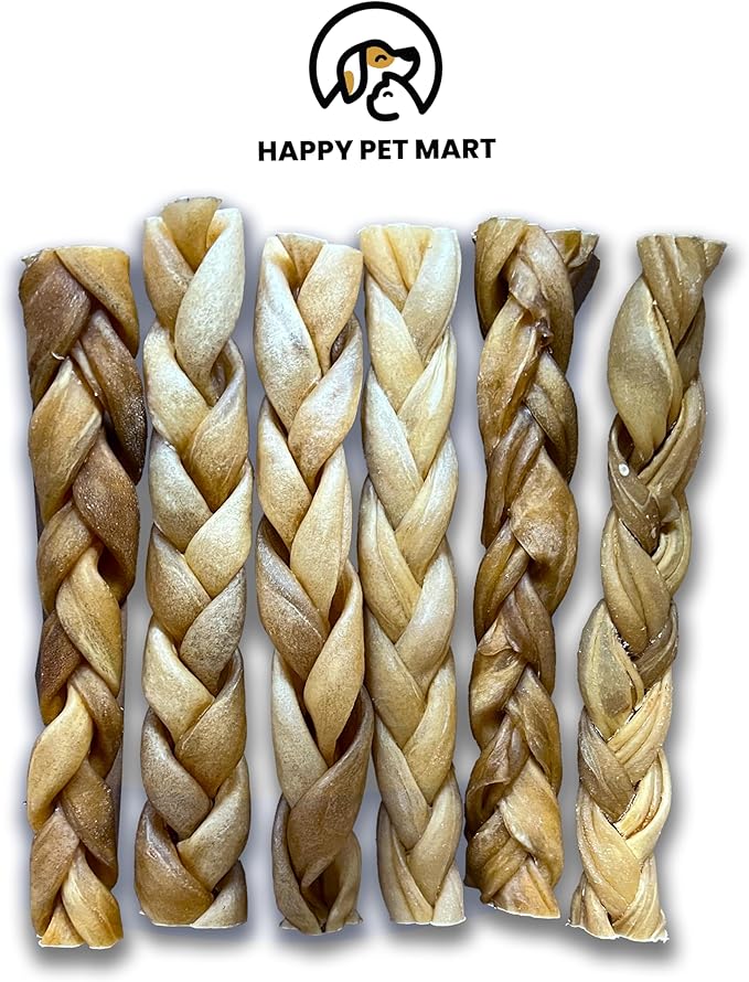 Odor-Free Super Braided Collagen Dog Chews (10-Inch). - Long-Lasting Bully Stick & Rawhide Alternative, Single Ingredient Chew Treat for Aggressive Chewers (Pack of 10)-Mewly Pet