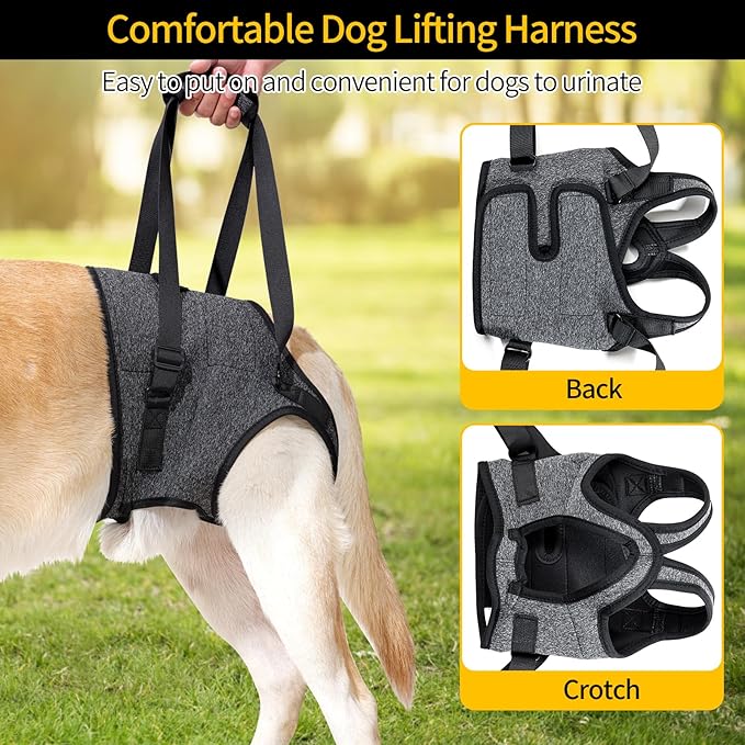HEYWEAN Dog Sling for Large Dogs Hind Leg Support Harness Ideal for Elderly Injured Arthritic Dogs Provides Rehabilitation Aid for Weak Back Legs Comfortable and Durable Design-Mewly Pet