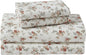 Laura Ashley - Flannel Sheets Full Size, Anti-Pilling & Wrinkle Resistant Cotton, Touchably Soft for All-Season Comfort - Bed Sheets with Matching Pillowcases & Fitted Sheet (Le Fleur Orange)