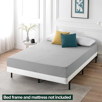 ZINUS 4 Inch Box Spring with Cover, No Assembly Mattress Foundation, Sturdy Metal Structure, Full, White