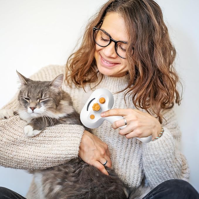 Pet Steam Brush for Cats and Dogs, 4 in 1 Spray Depilatory Comb, Cat Brush with Self-cleaning and Massage Functions Perfect for Long-haired and Short-haired Pets-Mewly Pet