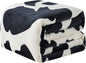 Flannel Fleece Cow Print Blanket King Size - Premium Anti-Static Super Soft Cozy Plush, Lightweight Microfiber Winter Warm Cow Print Throw Blanket for Couch Sofa Bed 90" x 108"(Black Cow King)