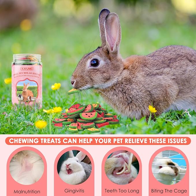 KATUMO Rabbit Chew Toys, 200g / 7oz Mixed Natural Timothy Hay Beet Pumpkin Carrot Chew Toys and Treats for Hamster, Chinchilla, Guinea Pig, Rabbit, Small Animals Molar Snacks-Mewly Pet