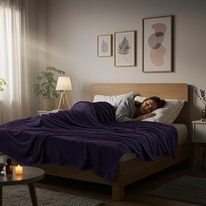Utopia Bedding Fleece Blanket Throw Size Purple 300GSM Luxury Anti-Static Fuzzy Soft Microfiber Blanket for Couch, Sofa and Bed (60x50 Inch)