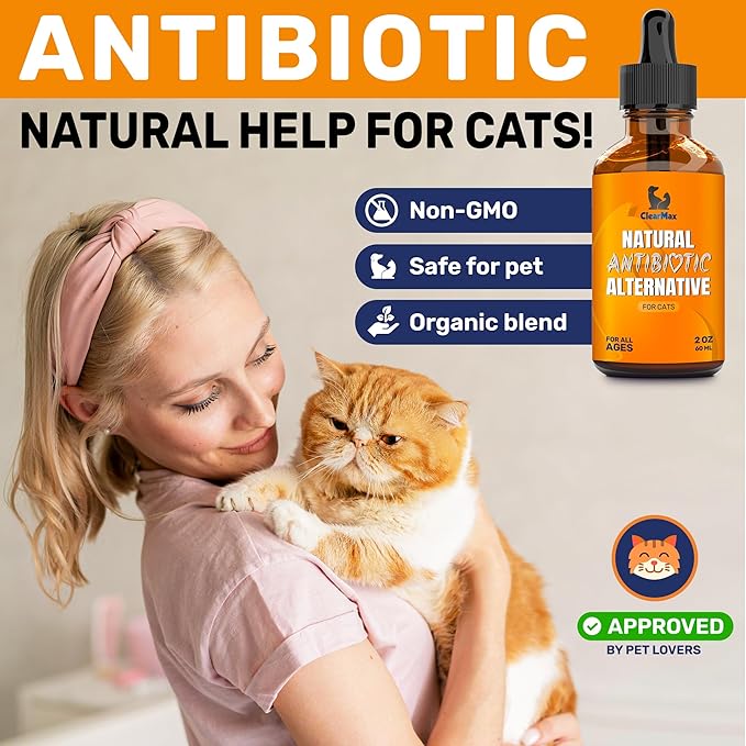 Cat Antibiotic to Help with Cough & Allergies – Antibiotics for Cats to Aid with UTIs and Digestive Moments – HIPS & Joints Support – Attractive Chicken Taste – 2 Oz Bottle-Mewly Pet
