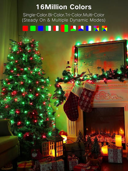 BrizLabs Smart Fairy Lights, 33ft 100 LED Color Changing Fairy Lights Work with Alexa/Google Home, WiFi Rainbow Christmas Light Dimmable RGB Twinkle Starry Light for Christmas Tree Home Party Decor