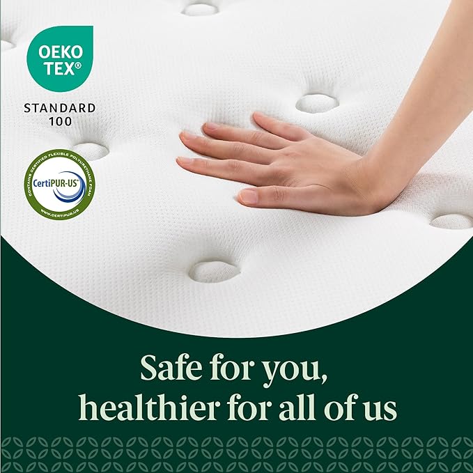 ZINUS 10 Inch Comfort Support Hybrid Mattress [New Version], Full, Fiberglass Free, Medium Plush, Motion Isolation, Certified Safe Foams & Fabric, Mattress in A Box