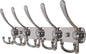 Dseap Coat Rack Wall Mounted - 5 Tri Hooks, Heavy Duty, Stainless Steel, Metal Coat Hook Rail for Coat Hat Towel Purse Robes Mudroom Bathroom Entryway,Chromed