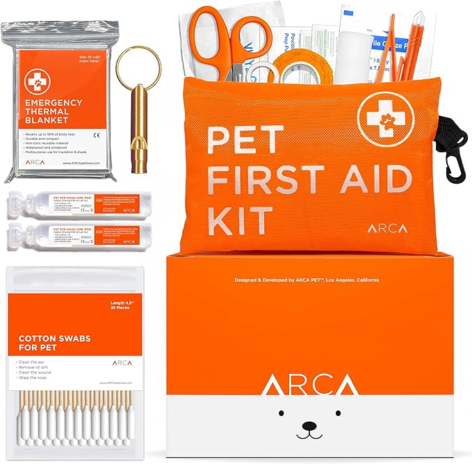 Dog First Aid Kit - Pet Emergency Kit - Water Resistant High Visibility Reflective First Aid Pouch Dog Camping Essentials for Hiking, Backpacking, Sports, Hunting-Mewly Pet