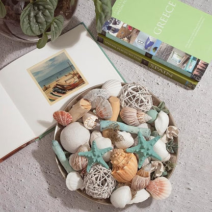 ANDALUCA Ocean Plumes Scented Seashell Potpourri Made in California Large 20 oz Bag Fragrance Vial Scents of Orange, Lime, Bergamot, Lily, Rose and Tonka Coastal Home Decor