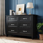 LINSY HOME Farmhouse 6 Drawers Dresser Chests for Bedroom, Wood Dresser Wide Chest of Drawers, Storage Dressers Organizer for Bedroom, Living Room,Hallway, SGS Certified