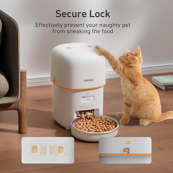 Automatic Cat Feeders - 3L Cat Food Dispenser Easy to Use, Timed Automatic Pet Feeder with Over 180-day Battery Life, 1-6 Meals Dry Food Programmable Portion Control Also for Dogs-Mewly Pet