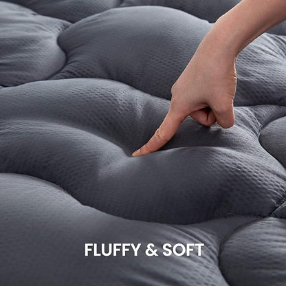 SLEEP ZONE Full Mattress Topper Cooling Mattress Pad Cover Fluffy Down Alternative Bed Topper 8-21 Inch Deep Pocket, Full