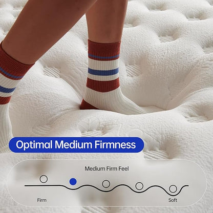 Queen Size Mattress, 14 Inch Hybrid Mattress in a Box, Gel Memory Foam Individually Wrapped Pocket Coils Innerspring Pressure Relief, Medium Firm (14 Inch, Queen (U.S. Standard))