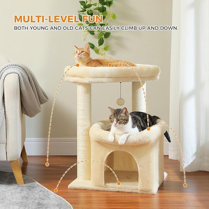 PEQULTI Cat Tree Cat Tower for Large Cats with Sisal-Covered Scratching Posts and Extra-Large Cat Perch Suitable for Indoor Cats-Mewly Pet