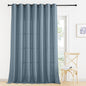 RYB HOME Linen Blended Curtains - Semi Sheer Natural Light Filtering Half Privacy Boho Rustic Style Drapes for Kitchen Sliding Door Large Window, W 60 x L 108 inches, Stone Blue, 1 Panel