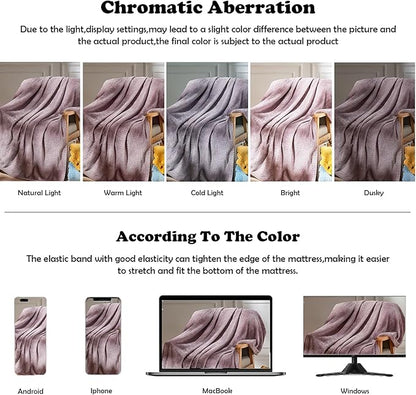 NEWCOSPLAY Super Soft Queen Blanket Light Purple Premium Silky Flannel Fleece Leaves Pattern Lightweight Bed Blanket All Season Use (Light Purple, Queen(90"x90"))