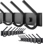 WEBI Coat Rack Wall Mounted,8 Hooks for Hanging Coats,Hook Rack Hook Rail Coat Hanger Wall Mount for Backpack,Clothes,Jacket,Black,2 Packs
