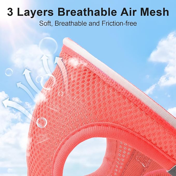 Light Up Dog Harness,Rechargeable LED Dog Harness for Small Medium Large Dogs,Reflective Lighted Safety Vest for Night Walking & Camping,Lightweight & Adjustable,Fluorescent Pink,S-Mewly Pet