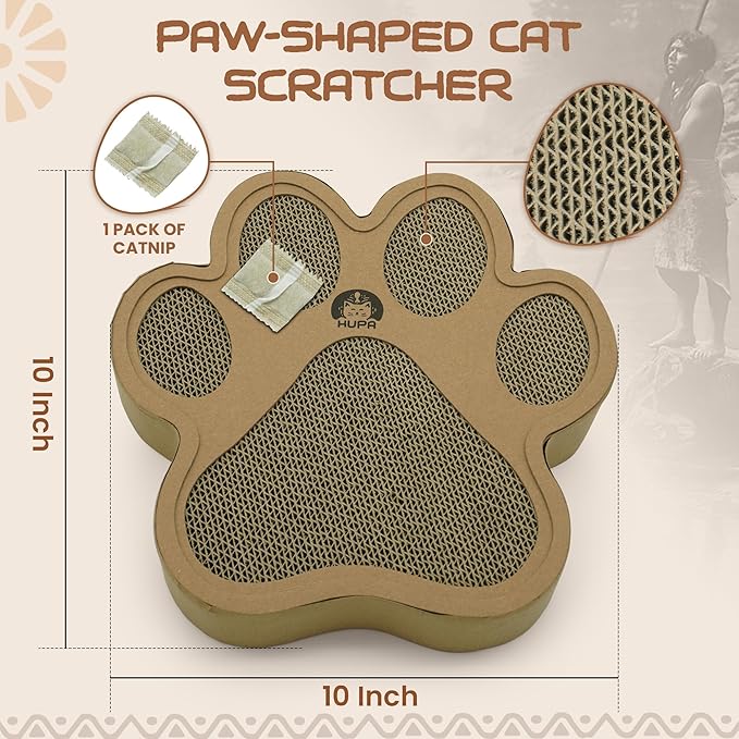 Paw-Shaped Cat Scratcher | Reversible Cardboard Kitten Scratcher | Kitten Scratching Board for Indoor Cats | cat Scratcher Cardboard for Small & Medium Cats & Kittens | Cat Toy (Small)-Mewly Pet