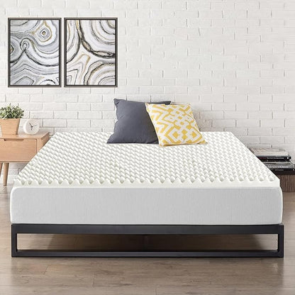Mayton Convoluted Egg Shell 2-inch Breathable Foam Bed Topper | Makes Mattresses Comfortable and Relaxing, Provides Faster Pain Relief and Provides Orthopedic Beneficial Support, King, Off-White
