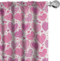 Ambesonne Valentines Window Curtains, Romantic Heart Shapes with Many Different Designs Polka Dots Crossed Lines, Lightweight Decorative Panels Set of 2 with Rod Pocket, 56" x 63", Pink White