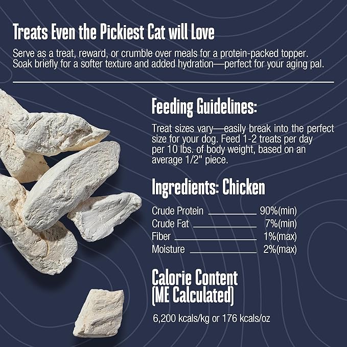 Whole Life Cat Just One Chicken Freeze Dried Cat Treats - Human Grade High Protein Food, Healthy Training Snacks, Freeze Dried Chicken Food Toppers, USA Made Natural Treats - 1 oz (Pack of 1)-Mewly Pet