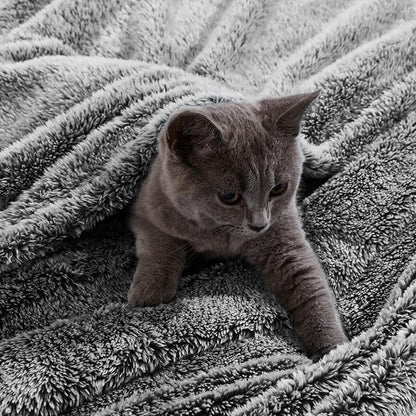 Exclusivo Mezcla Plush Fuzzy Fleece Throw Blanket Extra Large, Super Soft, Fluffy and Warm Blankets for Couch, Bed, Suitable for All Seasons (50x70 Inches, Mixed Black)