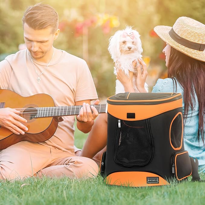 Petsfit Dog Backpack Carrier with Upgrade Waist Cushion Design to Better Fit The Waist, Suitable for Small and Medium Dogs Cats, and Rabbits up to 18 Pounds-Mewly Pet