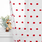 MYSKY HOME Red Pom Pom Curtains for Kitchen 45 Inch Long Bedroom Curtains Christmas Small Windows Light Filtering Sheer Curtains for Nursery Short Cafe Bathroom Privacy Rod Pocket 2 Panels 52 x 45 in