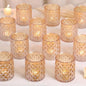 12Pcs Large Votive Candle Holders 2.8 * 3.2in Gold Tea Light Candle Holders Glass Candle Holder for Wedding, Bridal Shower, Table Centerpiece, Party, Home Decor