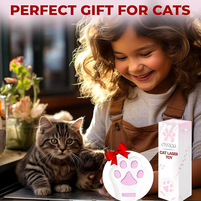 O'ANTOO Cat Toy - Dog Toy | Wall Image Projector | Indoor Interactive Cat Toy with 5 Different Designs | Ideal for Dog, Cat, Kitten, Puppy (White)-Mewly Pet