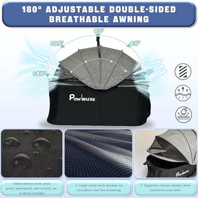 4 Wheels Pet Stroller 4 in 1 Pet Stroller with Detachable Carrier for Small & Medium Dogs Cats up to 55 lbs Easy-Folding Travel Dog Wagon with Car Seat Breathable Mesh,Gray-Mewly Pet