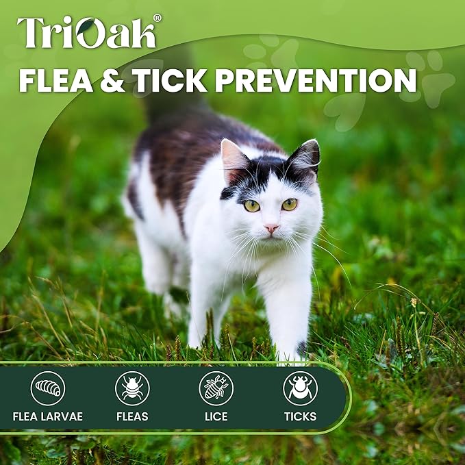 Flea and Tick Prevention for Cats: Flea & Tick Topical for Cats Over 1.5lbs, 6 Dose Flea and Tick Control/Prevention for 6 Months (6 Pack)-Mewly Pet