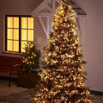Dazzle Bright Christmas String Lights, 100 LED 33 FT Connectable Fairy Lights with 8 Modes, Waterproof Christmas Decorations for Indoor Outdoor Holiday Party Home Tree Decor (Warm White)