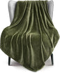 Exclusivo Mezcla Extra Large Fleece Throw Blanket for Couch, Sofa, 300GSM Super Soft and Warm Blankets, Olive Green Throw All Season Use, Cozy, Plush, Lightweight, 50x70 Inches