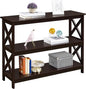Yaheetech Console Table with 3 Storage Shelves, 3-Tier Entryway Table, Sofa Side Narrow Long Bookshelf for Hallway Living Room, Accent Furniture, Espresso