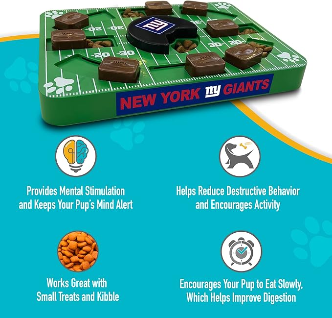 Pets First NFL New York Giants Puzzle Toy - Interactive Dog Treat Puzzle-Mewly Pet