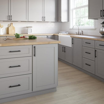 FRANKLIN BRASS Tiered Foot (10-Pack) Cabinet Handles 5-1/16" Hole Center Pulls | Matte Black Hardware Kitchen Door, Drawers, Dressers, Furniture P49574C-FB-B