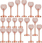 Qunclay 18 Pieces Crystal Candle Holders Bulk Candle Stick Holder Centerpieces for Table Wedding Centerpieces Crystal Decorative Tealight Dining Table Decor for Party(Rose Gold)
