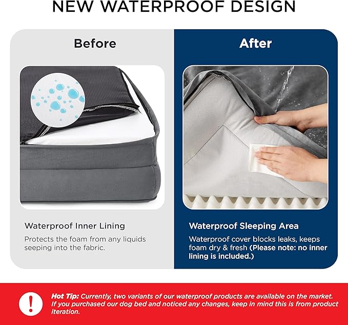 Bedsure Orthopedic Dog Beds for Small Dogs - Washable Small Dog Cat Bed Waterproof, Comfort Pet Couch Sofa with Washable Removable Cover, Pets Bed with Nonskid Bottom, Ivory, 24"-Mewly Pet