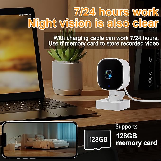 Indoor Cameras for Home Security with Color Night Vision & Siren, 2-Way Audio for Pet/Dog/Baby/Nanny, 2.4GHz WiFi Camera, Cloud & SD Card Storage-Mewly Pet