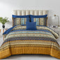 Cottolester Boho King Comforter Set 8 Pieces,Brown Blue Bohemian Comforter Paisley Striped Bed in A Bag,Soft Microfiber Bedding Set for All Season
