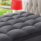 Full Mattress Topper Extra Thick Pillowtop Cooling Mattress Topper Plush Mattress Pad Cover Protector with 8-21 Inch Deep Pocket 3D Snow Down Alternative Fill Grey