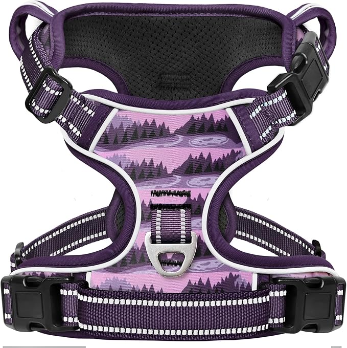 Timos Dog Harness,No-Pull Pet Harness Adjustable Soft Padded Dog Vest,Reflective No-Choke Pet Oxford Vest with Easy Control Handle for Small Dogs,Moon Night,S-Mewly Pet