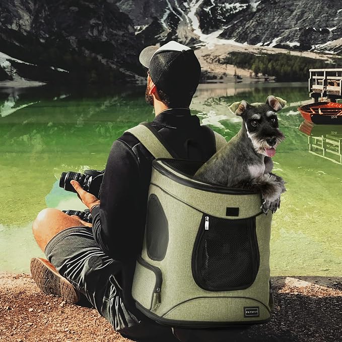 Petsfit Pet Backpack Carrier with Upgrade Waist Cushion Design to Better Fit The Waist, Suitable for Small and Medium Dogs Cats, and Rabbits up to 18 Pounds-Mewly Pet