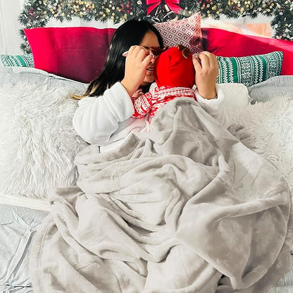 Bedsure Fleece Blanket Twin Blanket Linen - 280GSM Soft Lightweight Plush Cozy Blankets for Bed, Sofa, Couch, Travel, Camping