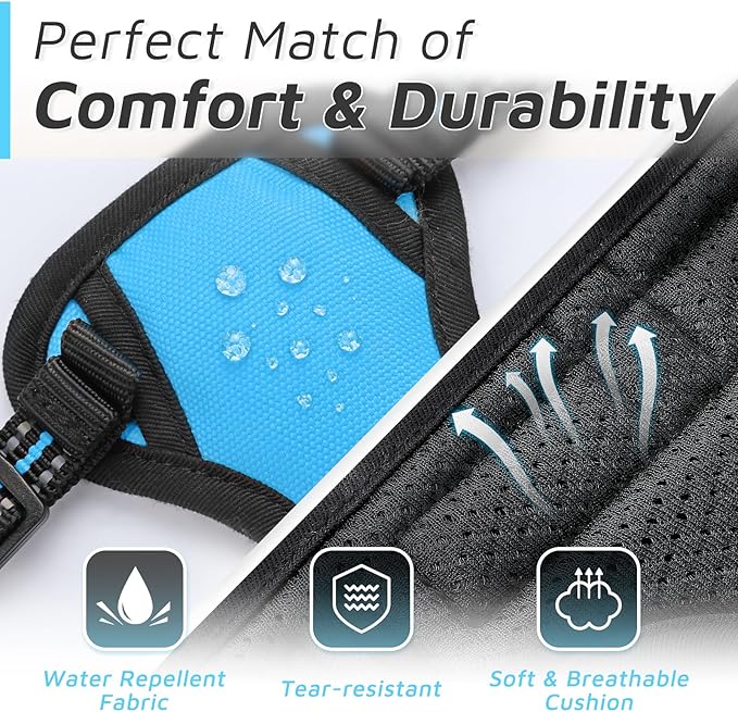 Eagloo Small Dog Harness No Pull, Service Vest with Reflective Strips and Control Handle, Adjustable and Comfortable for Walking, No Choke Pet Harness with 2 Metal Rings, Sky Blue, XS-Mewly Pet