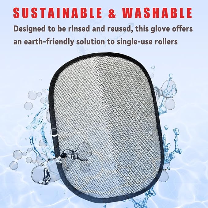 Pet Hair Removal Glove for Furniture, Carpet, Clothes and Car Seats, Electrostatic Cat & Dog Hair Removal Tool, Eco-Friendly Reusable Pet Hair Remover Glove with Silvervine Sticks (2 Gloves & 1 Stick)-Mewly Pet