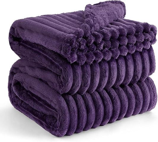 Bedsure GentleSoft Purple Fleece Blanket for Couch - Super Soft Cozy King Blankets for Women, Cute Small Blanket for Girls, 108x90 Inches
